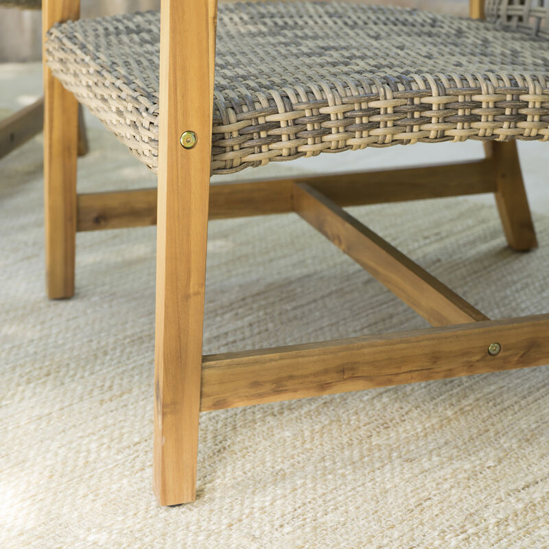 Merax 2 Pieces Outdoor Wicker Club Chairs Set