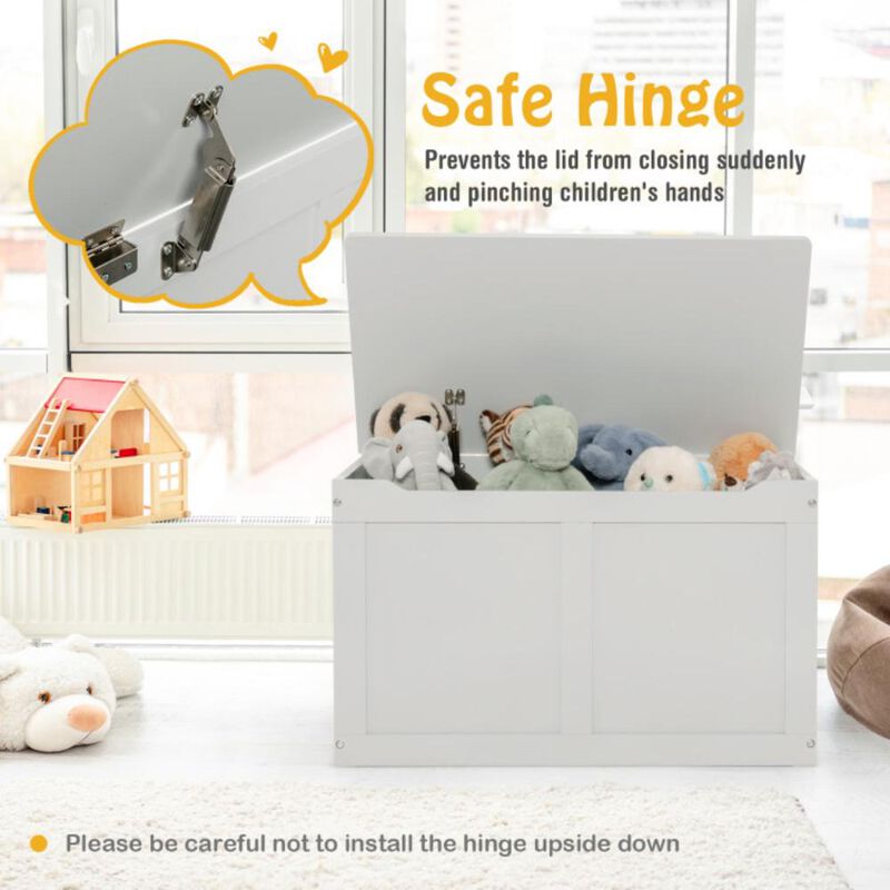 Hivvago Safety Hinge Wooden Chest Organizer Toy Storage Box
