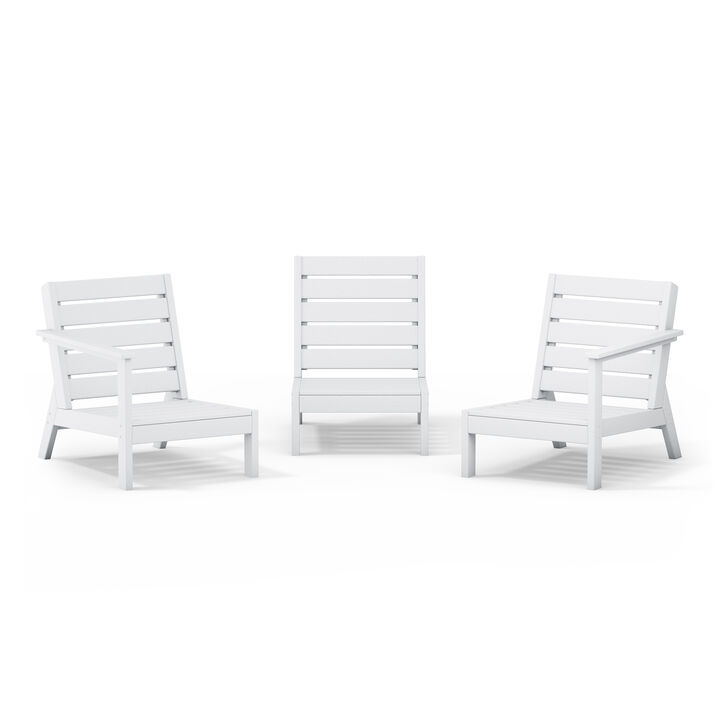WestinTrends Outdoor Patio 3-Piece HDPE Deep Seating Sectional Sofa
