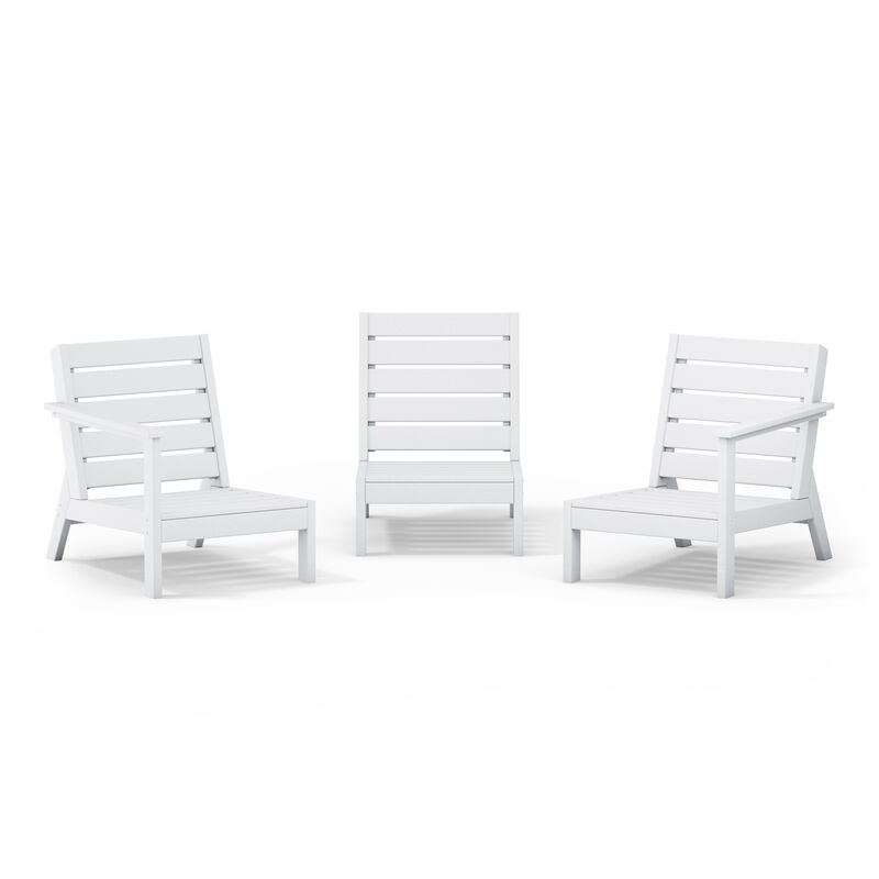 WestinTrends Outdoor Patio 3-Piece HDPE Deep Seating Sectional Sofa