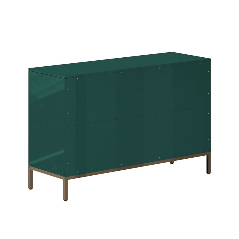 31.77 in. H Freestanding Storage Cabinet Green 6 Drawer Accent Cabinet