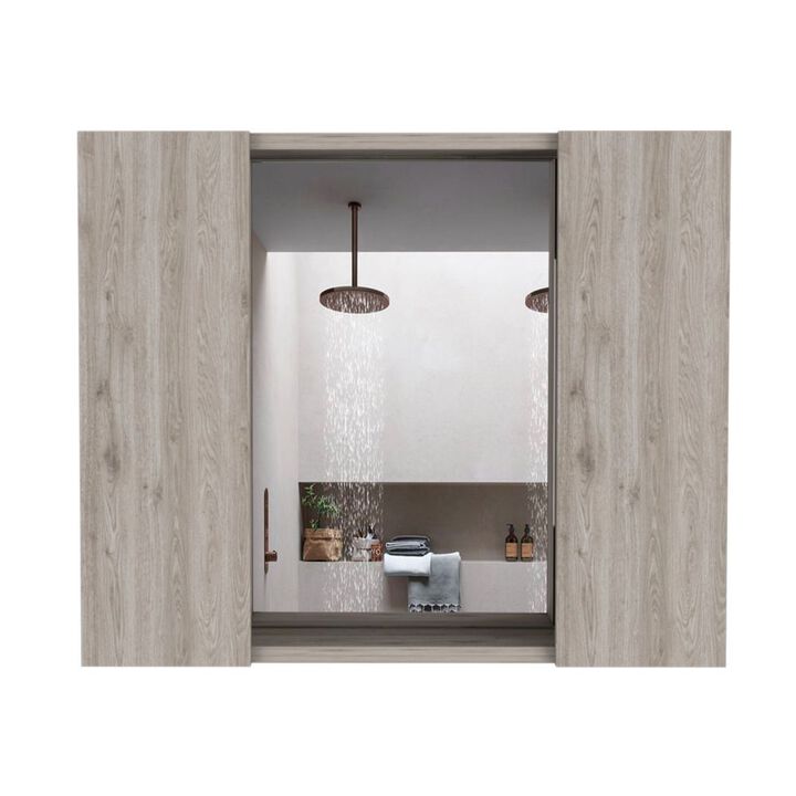 DEPOT E-SHOP Garnet Medicine Double Door Cabinet, One External Shelf