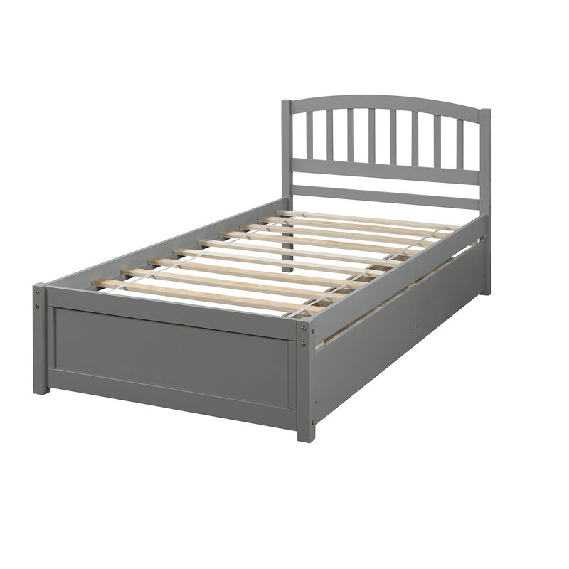 Merax Wood Bed Frame with Two Drawers