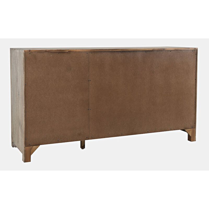Jofran Gramercy Mid-Century Modern Chevron Three Door 60 Accent Cabinet