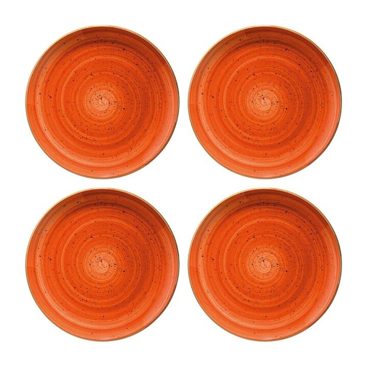 Terracota dia.8.25" Round Terracotta Porcelain Plate (Set of 4)