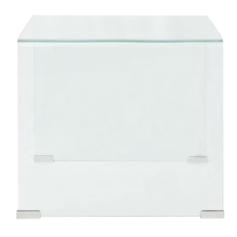 vidaXL Coffee Table Tempered Glass 19.5"x19.7"x17.7" Clear
