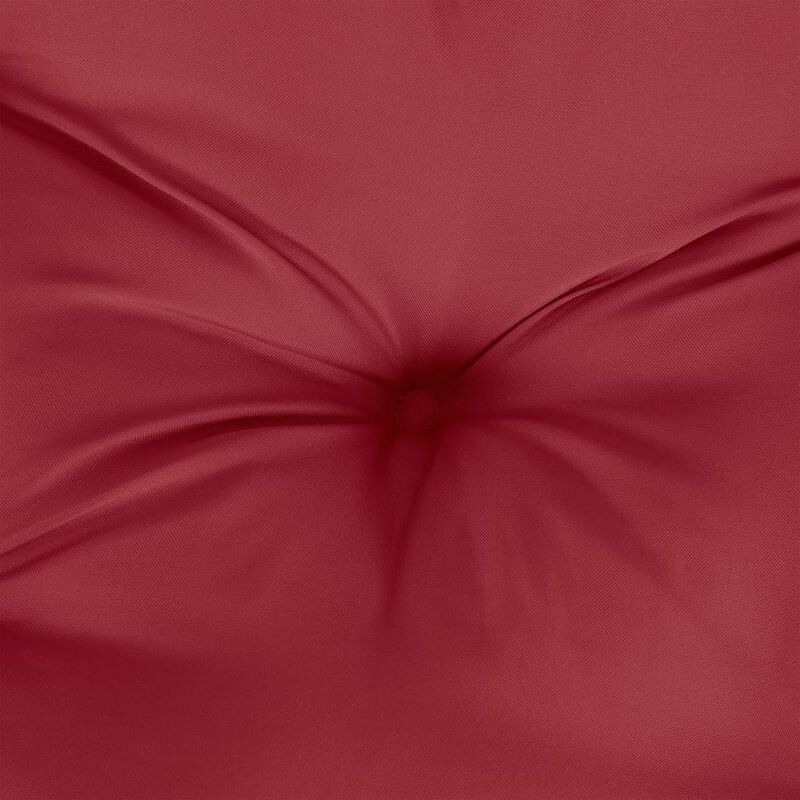 Claire Outdoor Cushion for Bench, 47 Inch, Red Tufted Oxford Fabric - Benzara