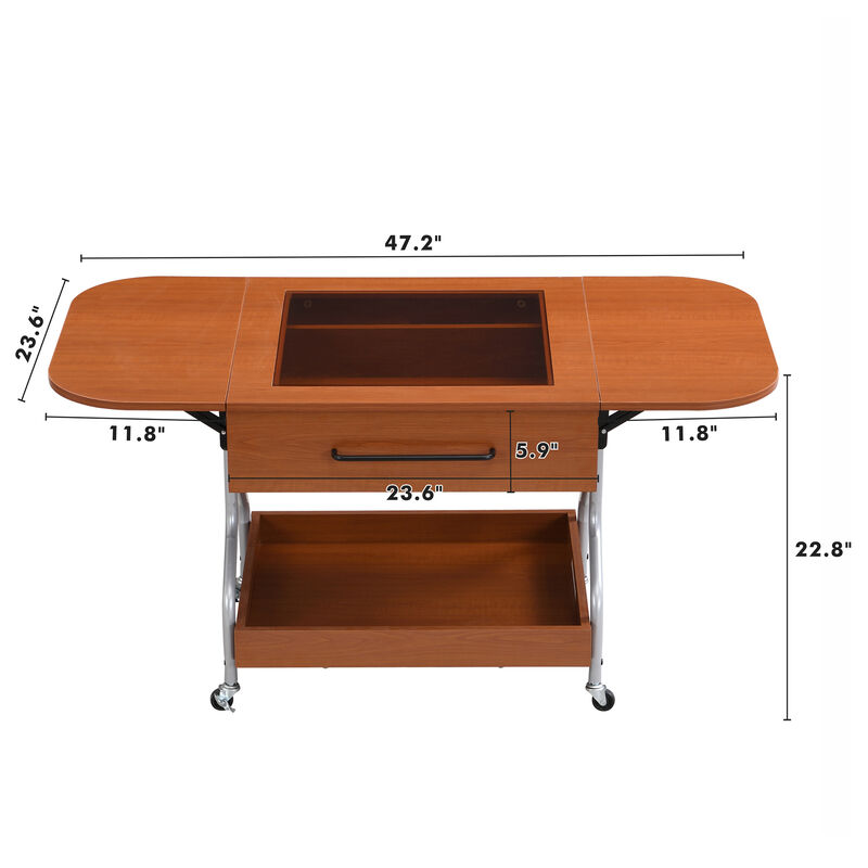 Merax Modern Extended Coffee Table with Wheels