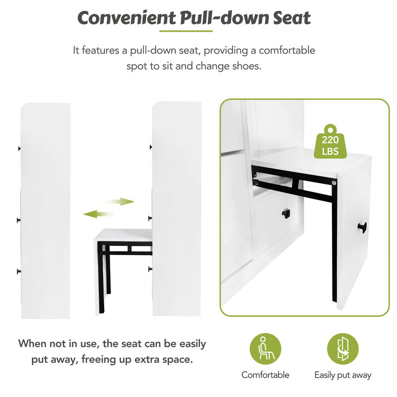 Merax Versatile Shoe Cabinet with 3 Flip Drawers