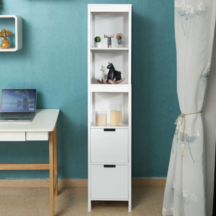 Hivvago 5-Tier Multifunctional Bathroom Floor Cabine Storage with 2 Drawers