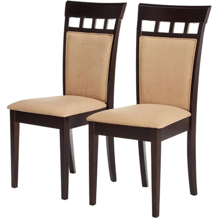Hivvago Set of 2  Contemporary Dining Chairs in Cappuccino Finish