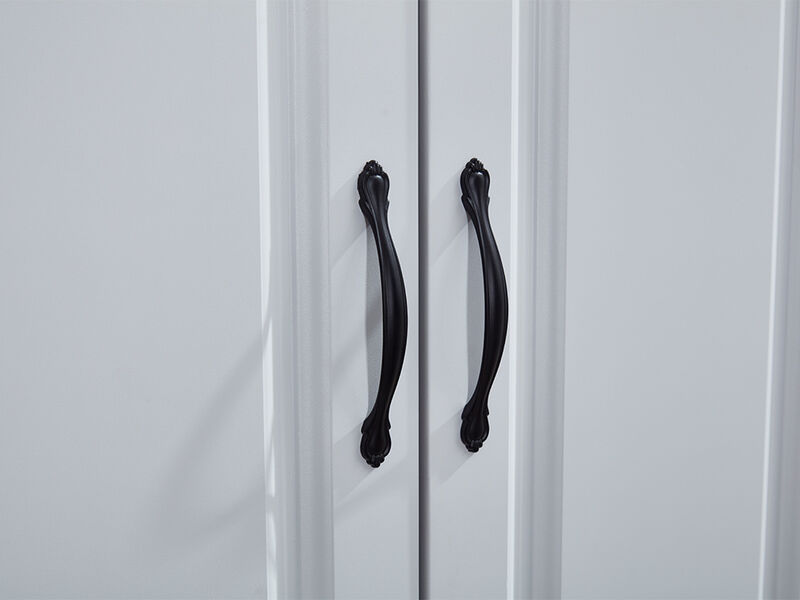 Wooden Armoire Wardrobe Closet White Large Capacity Storage 74" Tall Clothes Cabinet with 4 Doors, 2 Drawers, 2 Hanging Rods and Shelves for Bedroom Armoire