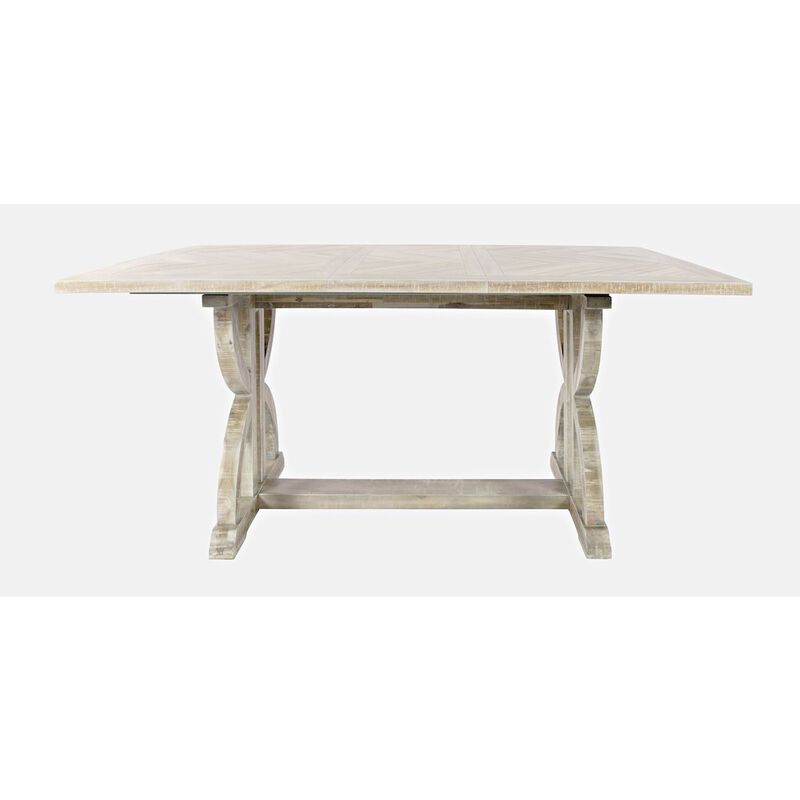 Jofran Fairview Mid-Century Distressed 78 Seven-Piece Upholstered Dining Set