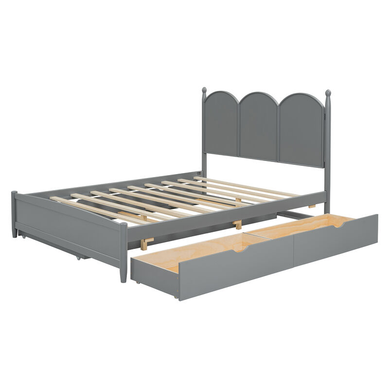 Merax Platform Bed with Drawers and Twin XL Trundle