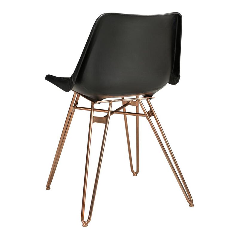 Modern Black Leather Dining Chairs - Set of Two, Belen Kox