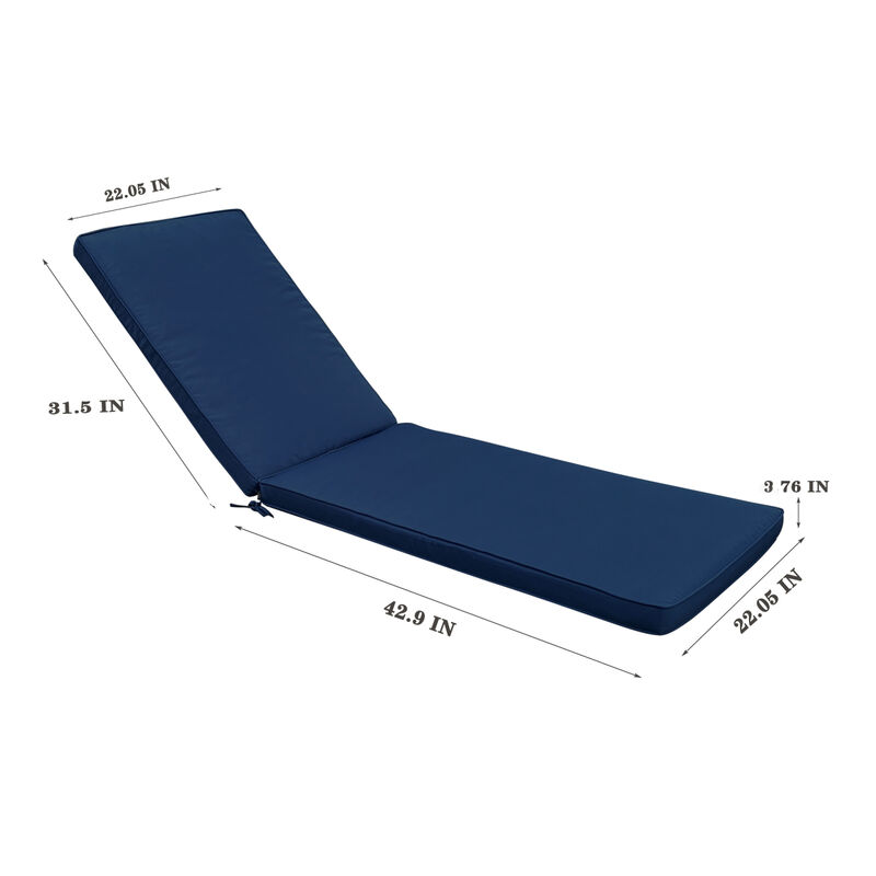 2 PCS Set Outdoor Lounge Chair Cushion Replacement Patio Furniture Seat Cushion
