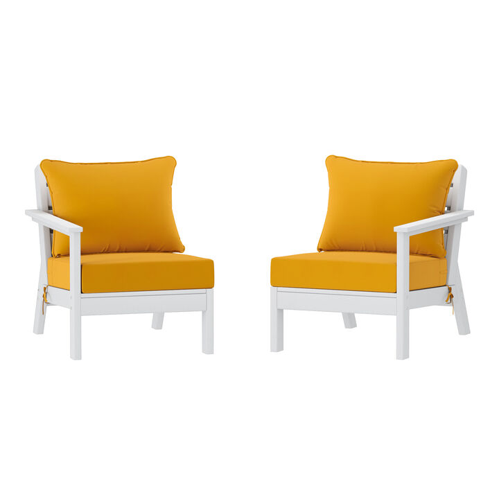 WestinTrends Outdoor Patio HDPE Loveseat Sofa with Patio Cushions
