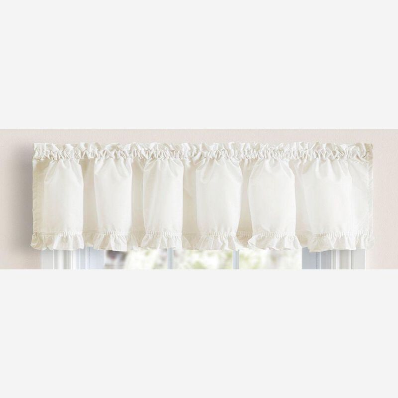 Ellis Home Classic Narrow Ruffle Natural Color Rod Pocket Valance