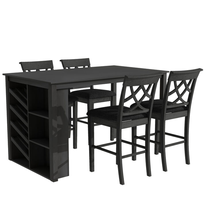 Merax 5-piece Solid Wood Dining Table Set