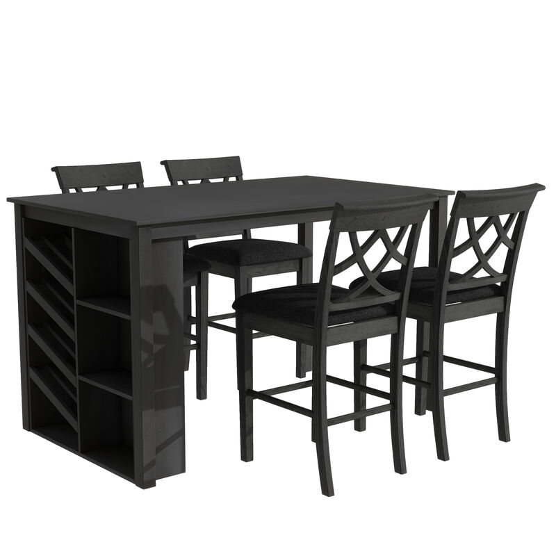 Merax 5-piece Solid Wood Dining Table Set