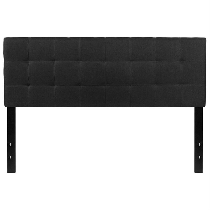 Hivvago Queen size Modern Black Fabric Upholstered Panel Headboard