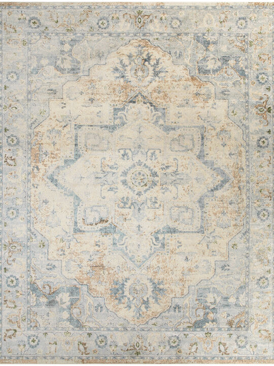 Astra Machine Washable ASW12 Beige/Blue 7'10" x 10' Rug