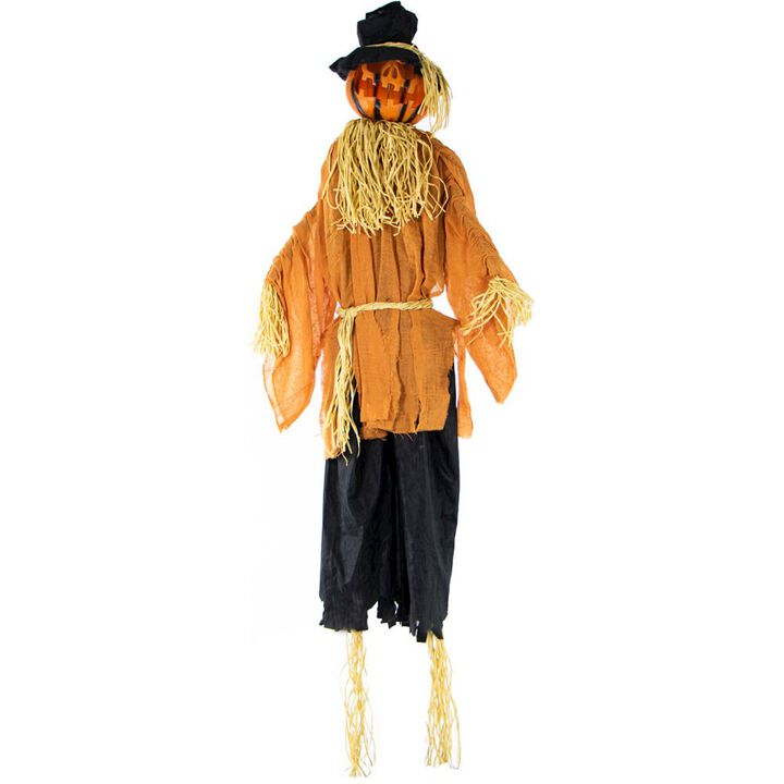 Haunted Hill Farm 74 Standing Pumpkin with Light-up-Eyes, Sounds, Rotating Head