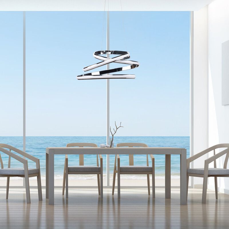 Oslo Chandelier Chrome Metal Integrated LED Dimmable