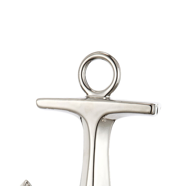 Nautical Ceramic Ship Anchor Decor, Set of 2, Gold and Silver - Benzara