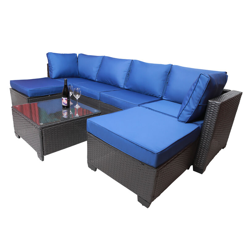 Merax Outdoor Garden Patio Furniture 7-Piece Sofa Sets