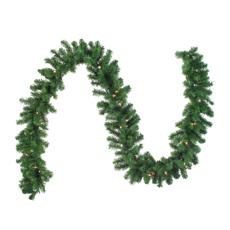 9' x 10" Pre-Lit Oak Creek Pine Artificial Christmas Garland - Clear Lights