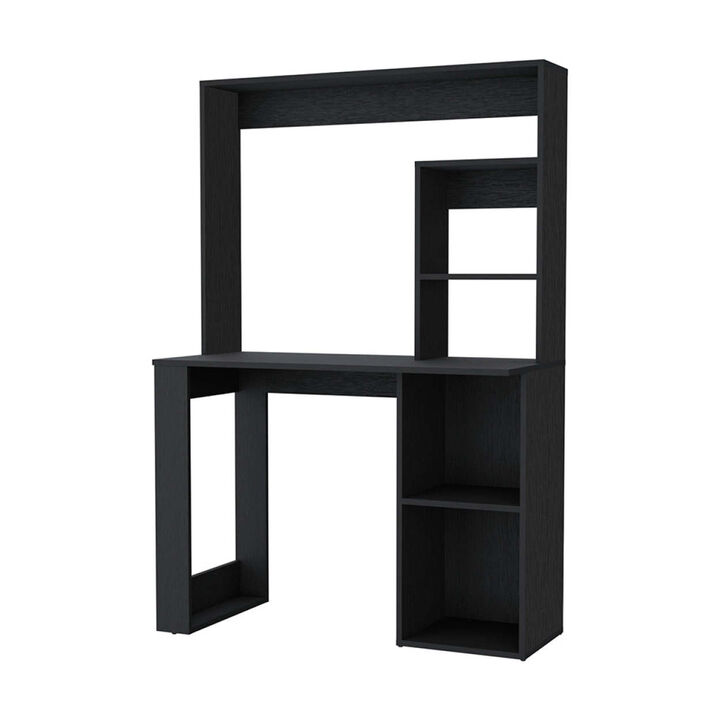 Palisades Computer Desk With Hutch And Storage Shelves Black
