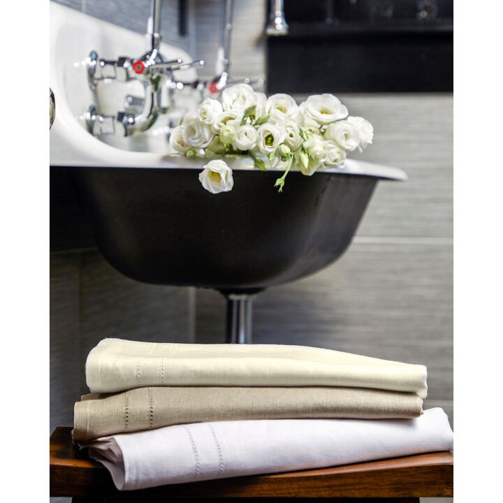 Solino Home 100% Pure Linen Hand Towels Set of 3 - 14 x 24 Inch