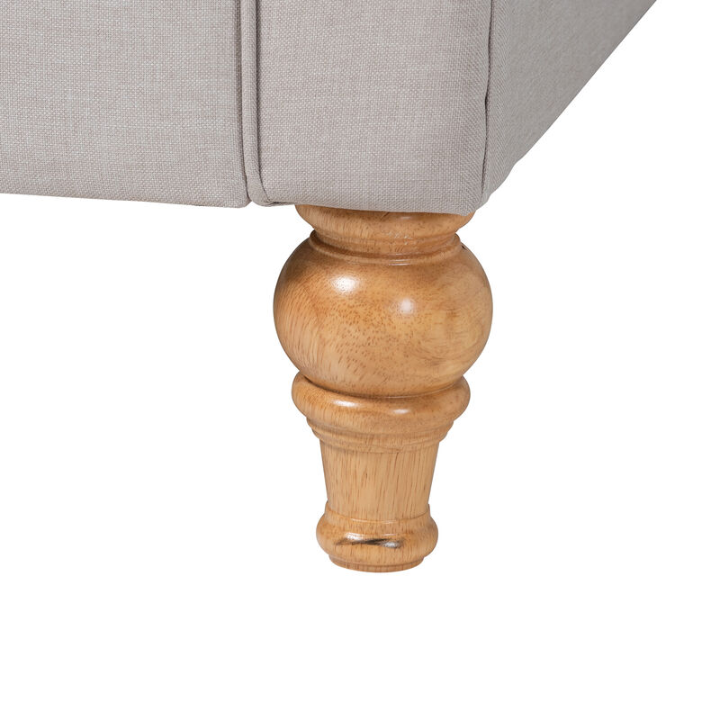 Baxton Studio Chaise Classic and Light Grey Fabric and Natural Finished Twin Size Daybed