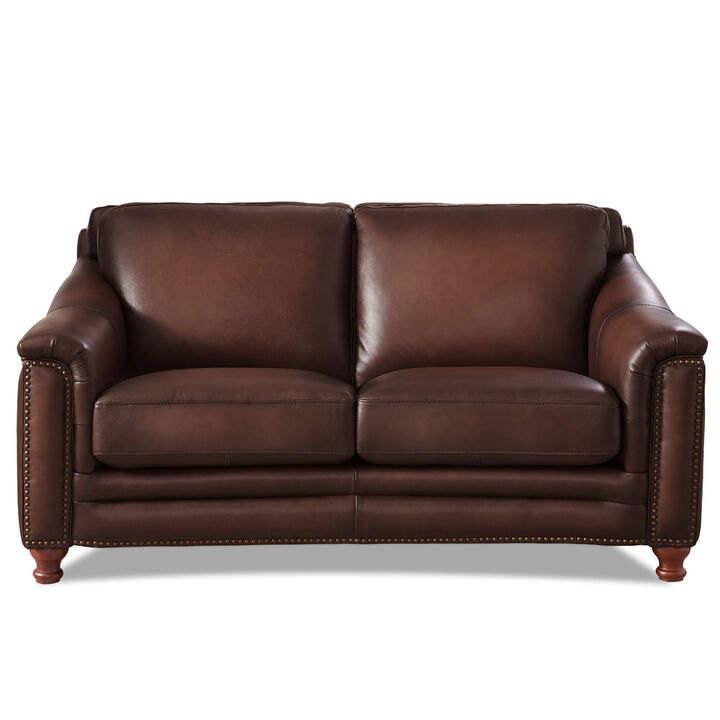 Belfast Top Grain Leather Loveseat