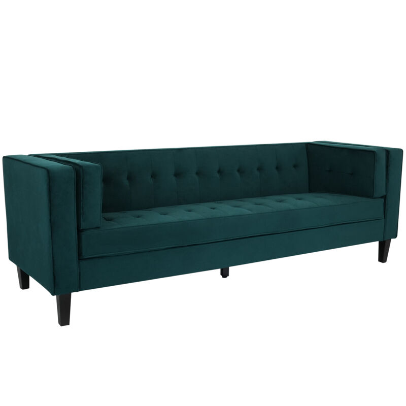 Merax Upholstered Tufted Coach Velvet Sofa