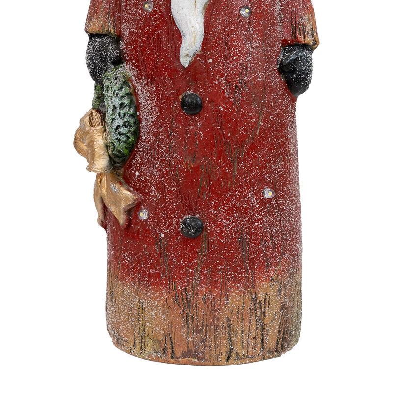 Sunnydaze Rustic Santa Indoor Pre-Lit LED Christmas Statue - 24 in