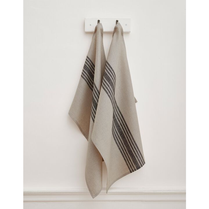Solino Home 100% Pure Linen Kitchen Towels Set of 2 - 17 x 26 Inch | Farmhouse
