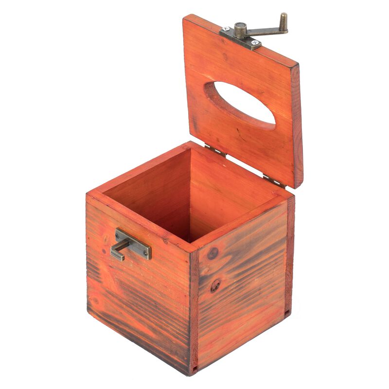 Square Wooden Rustic Lockable Tissue Box Cover Holder