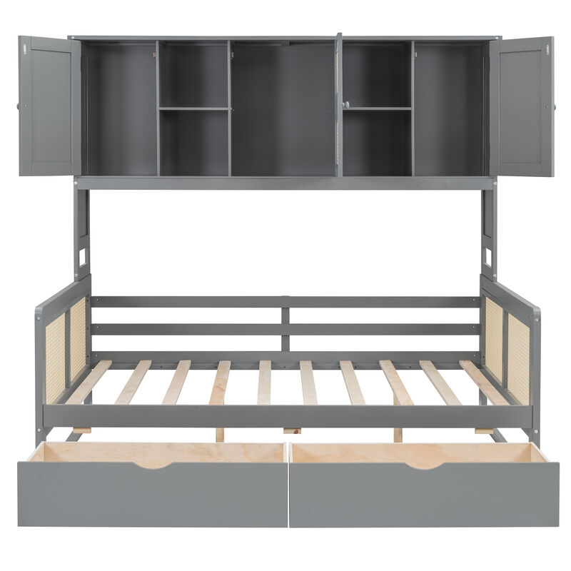 Merax Daybed Bed with 2 Drawers and Cabinet