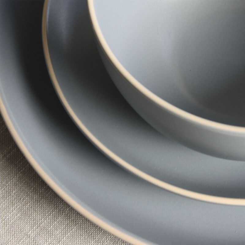 Gibson Home Rockaway 12 Piece Stoneware Dinnerware Set in Matt Grey