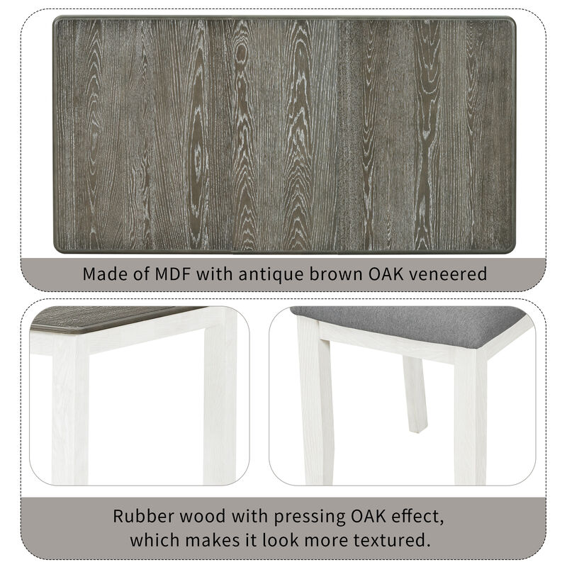 Merax Retro Style 7-Piece Dining Table Set