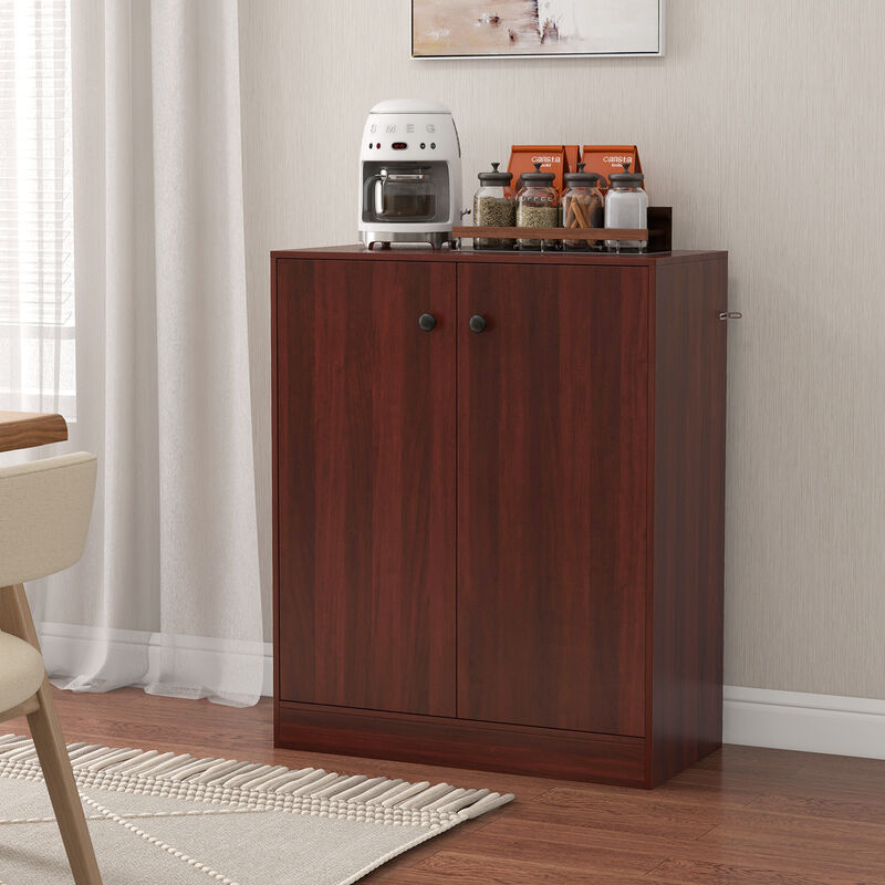 2-Door Modern Floor Storage Cabinet with 3-Tier Shelf