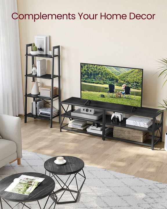3-Tier TV Table with Storage Shelves - Practical Entertainment Center with Ample Storage