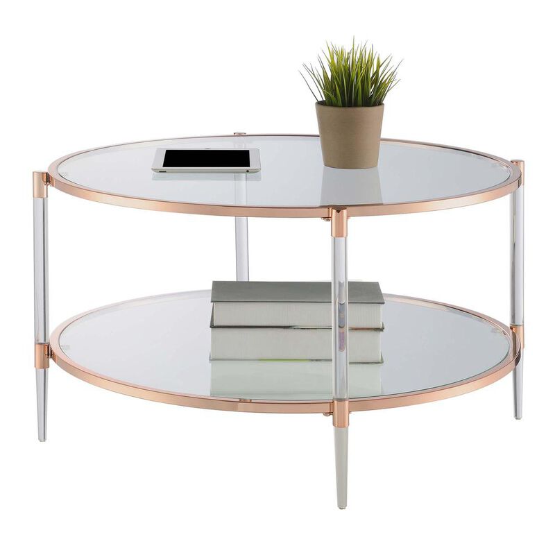 Convenience Concepts Royal Crest 2 Tier Acrylic Glass Coffee Table