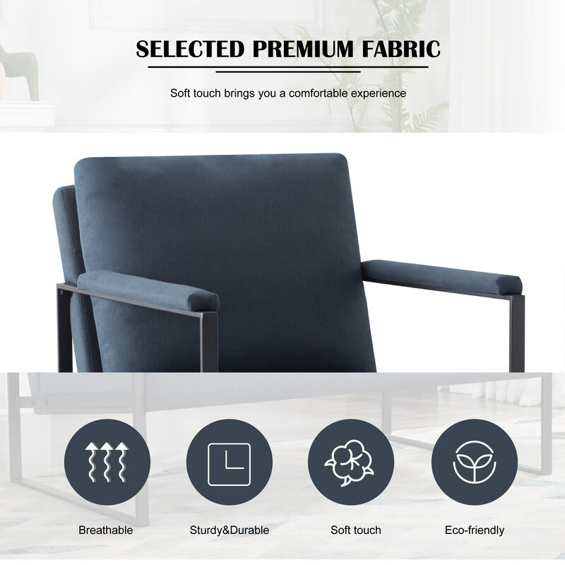 49.2 in. W Square Arm Linen Blend Modern Straight Sofa