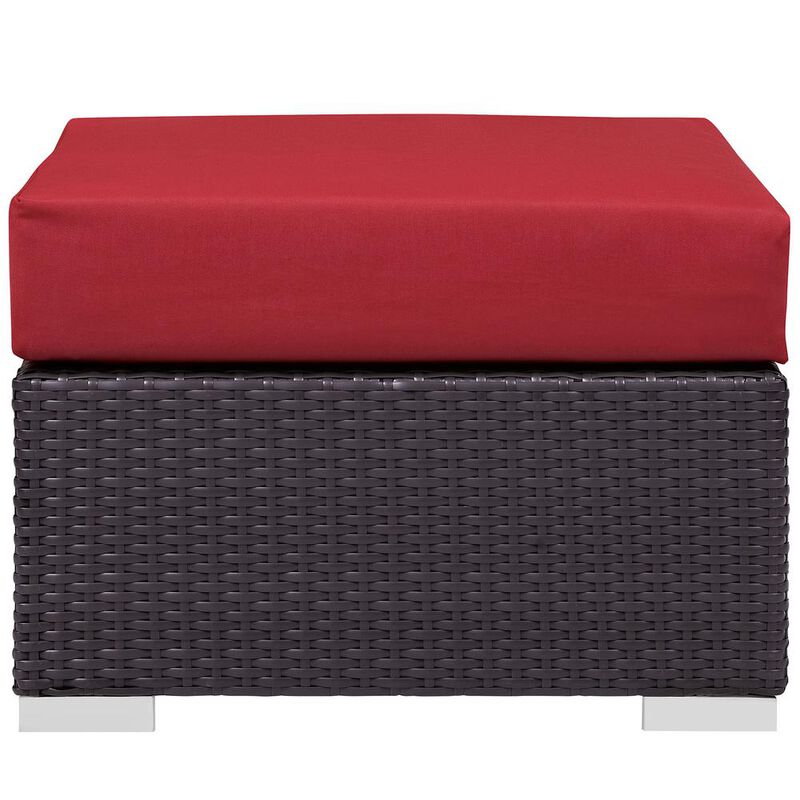 Modway Convene Outdoor Patio Fabric Square Ottoman