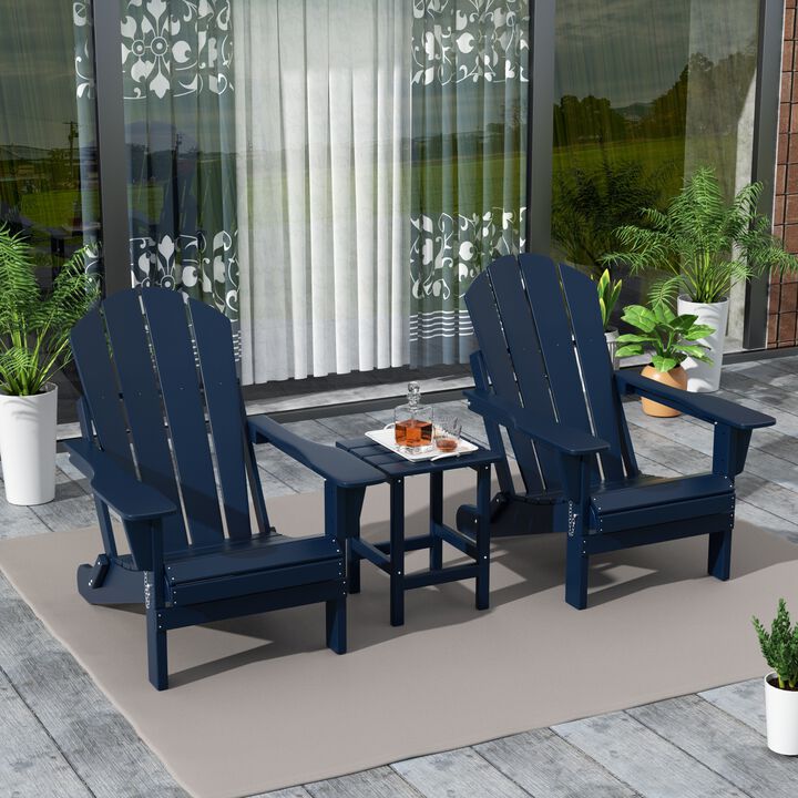 WestinTrends 3-Piece Outdoor Patio Adirondack Chairs with Side Table Set