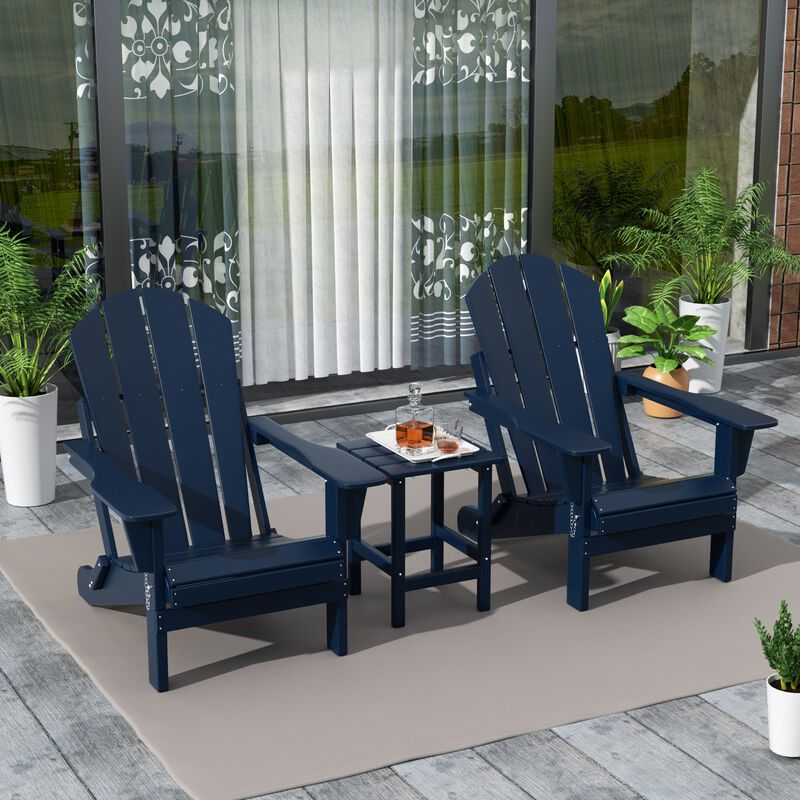 WestinTrends 3-Piece Outdoor Patio Adirondack Chairs with Side Table Set