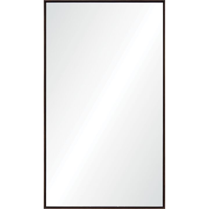 83" Brown Wooden Framed Rectangular Wall Mirror